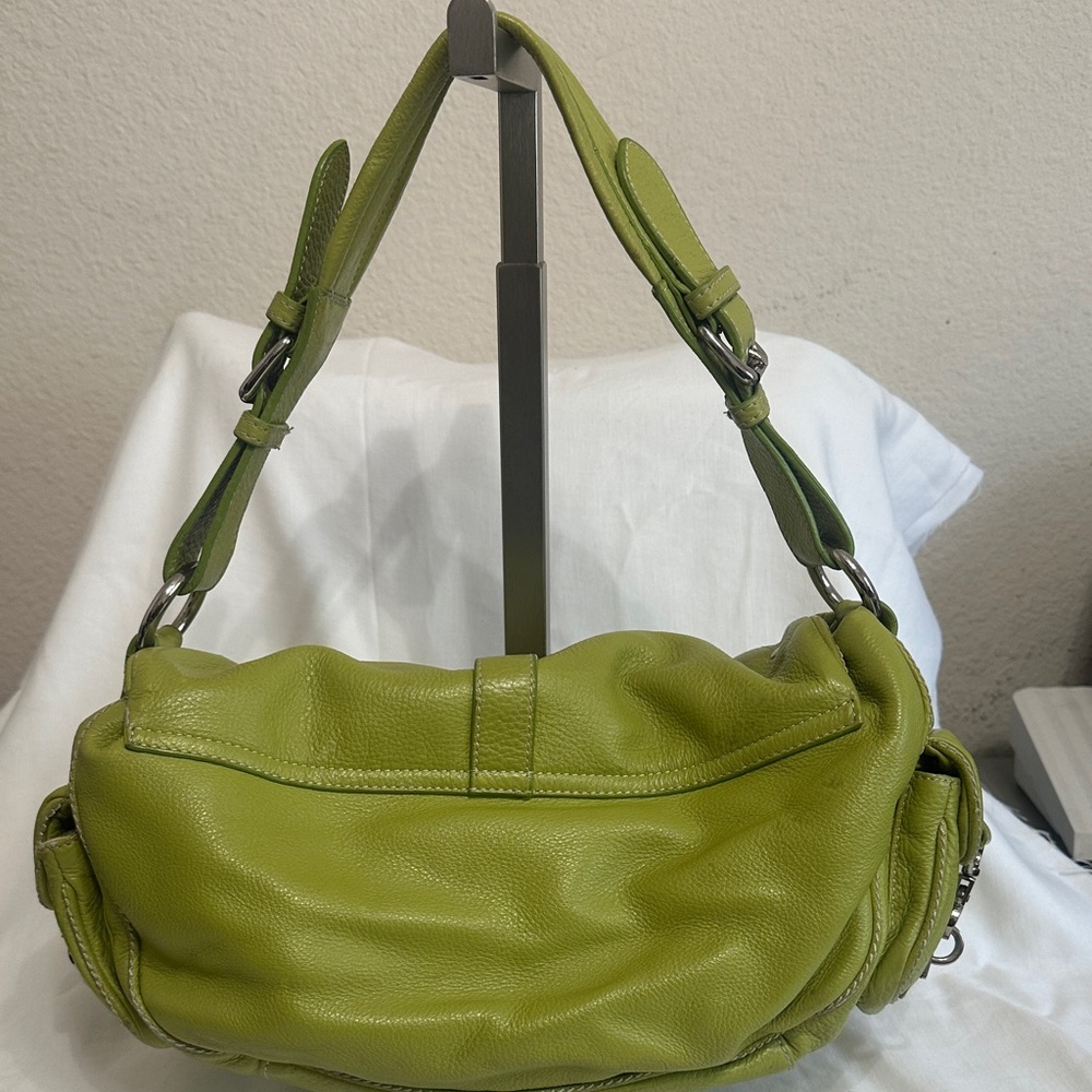 Marc Jacobs Lime Green Pebble Leather Shoulder Bag - Picture 2 of 15